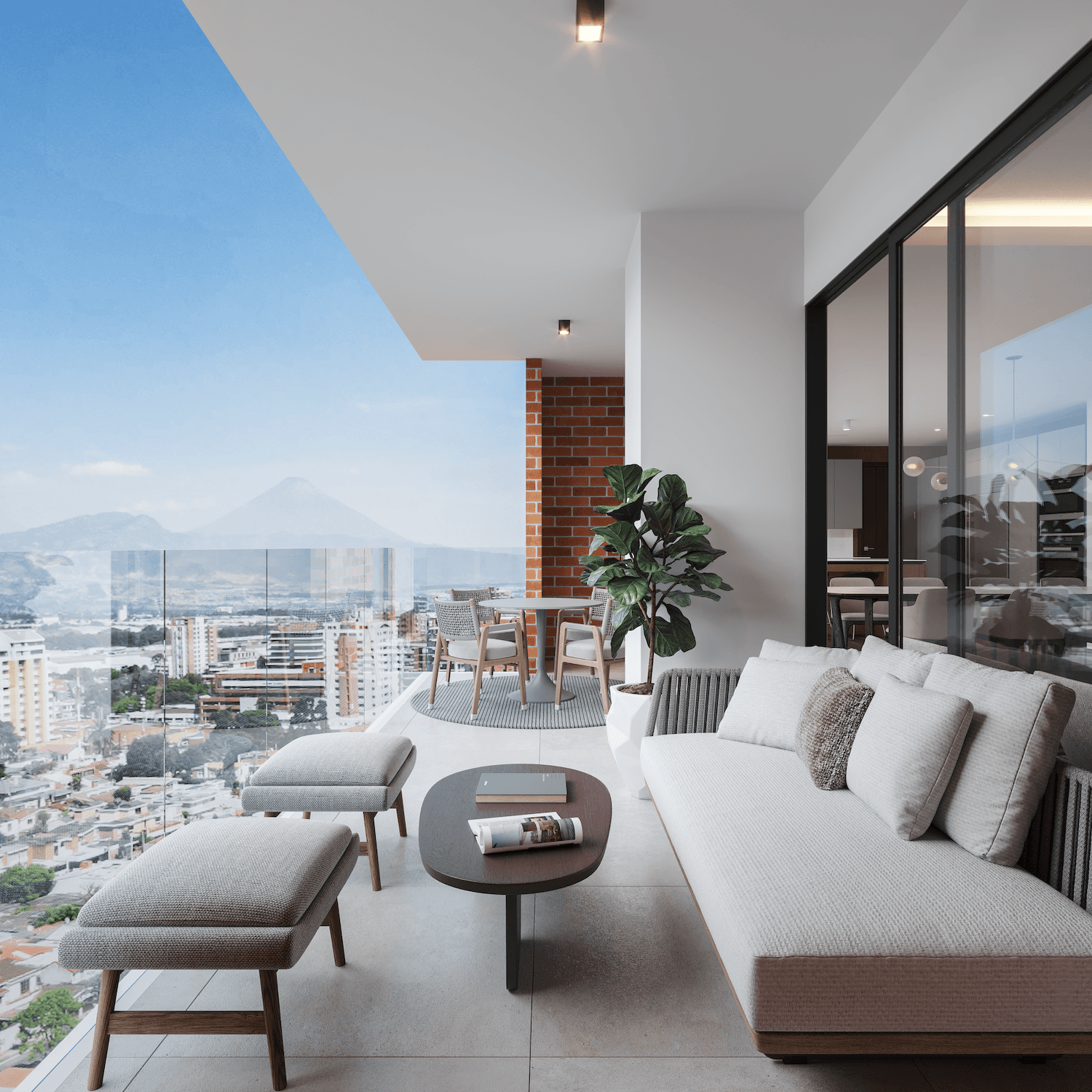 Terraza residencial de Opera con vista a la ciudad